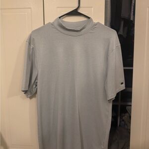 Nike Tiger Woods Mock Neck Golf Shirt Grey White